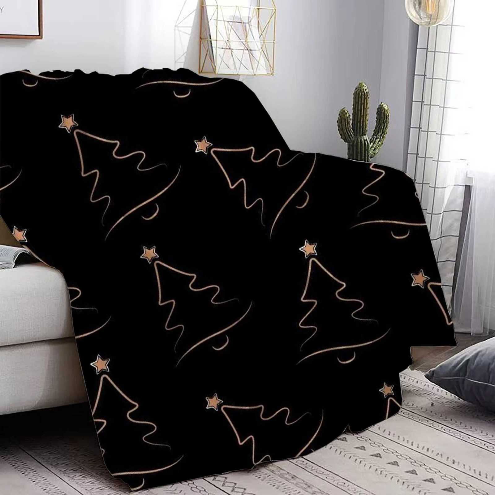 Christmas geometric theme digital-printed polyester Bedroom velvet flannel cover blanket Fleece soft cover blankets for beds H251216 - view 4
