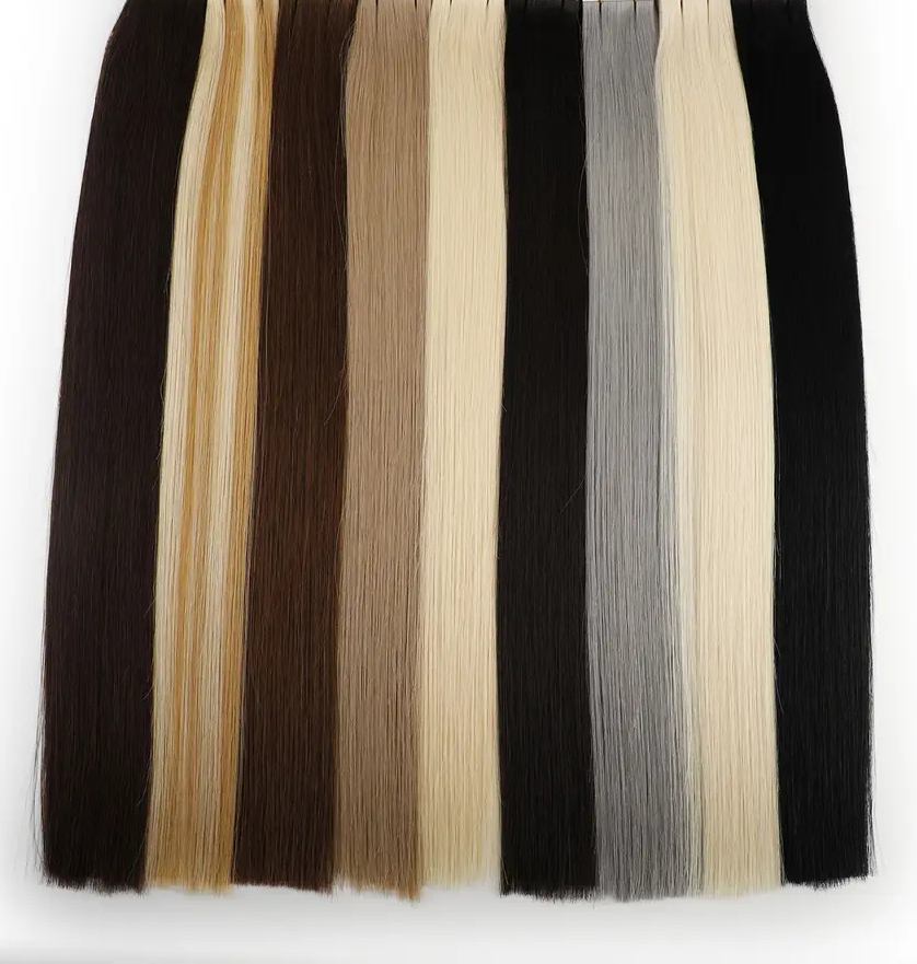 New Products Butterfly Weft 100% Natural Human Hair Bundles Straight Twin Tab Weft Hair Natural Black Brown Blonde 100G/lot 10A More Discreet To Wear,