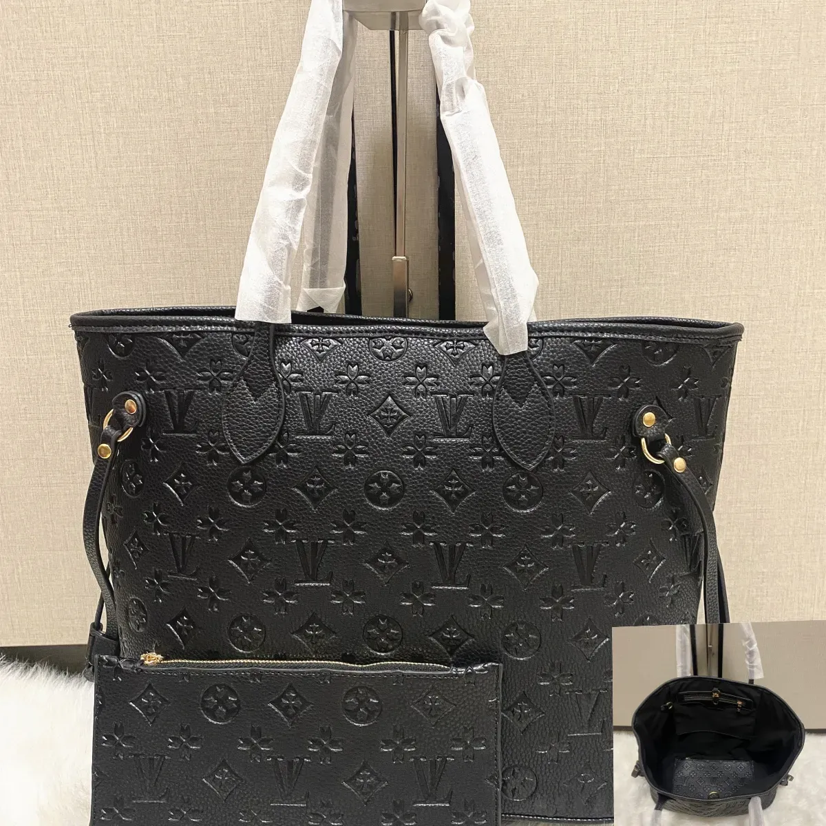 Luxury Designer Bag 2pcs Set Embossed Flower Women Crossbody Handbag Shoulder Bag Fashion Composite Ladys Clutch Tote Bag shopping Female Coin Purse wallet