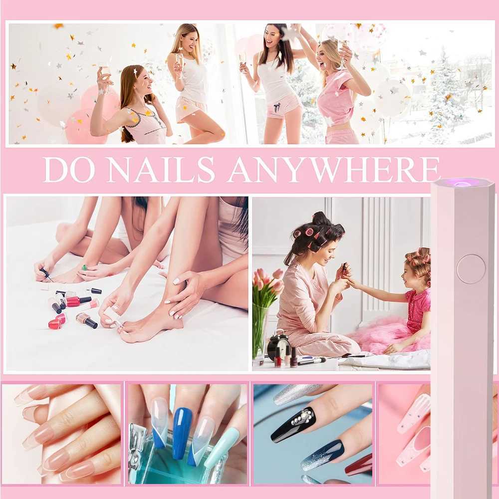YIKOOLIN Mini 3W UV LED Nail Lamp Portable USB Nail Dryer for Gel Nails Handheld UV Light UV Lamp For Gel Dry Home UseT251216
