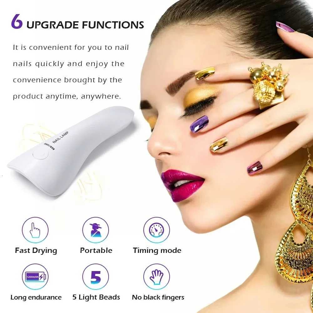 Handheld Lamp For Nails Drying UV LED Lamp High capacity Rechargeable Mini Manicure Lamp Nail Dryer For Gel PolishT251216