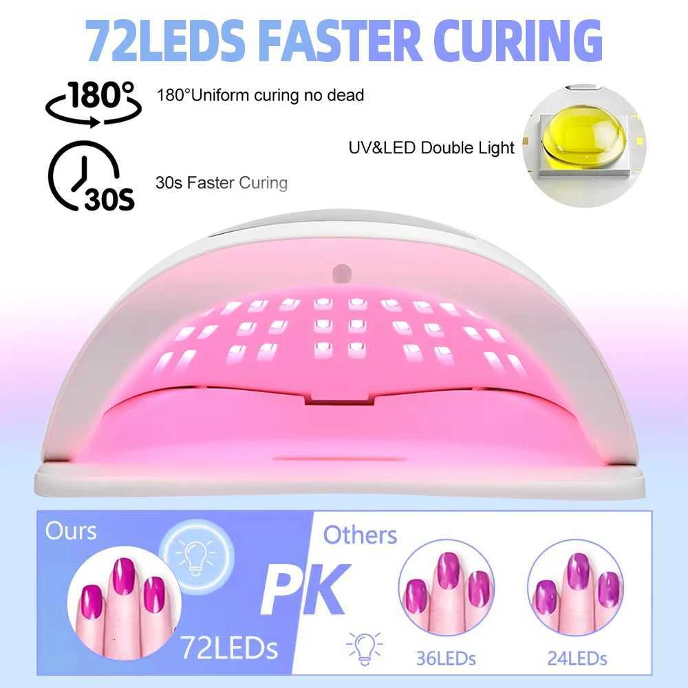 320W LED UV Nail Lamp For Manicure 72LEDS Drying Lamp For Curing Gel Nail Polish With Large LCD Screen Auto Sensor Salon ToolsT251216