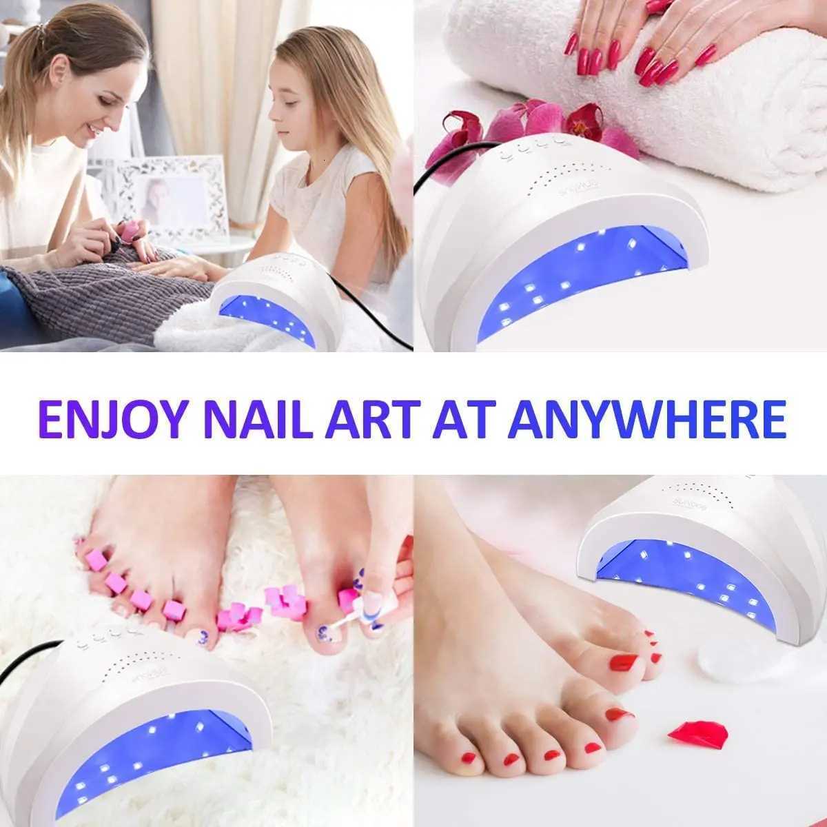 Portable 48W Nail Lamp for Gel Polish - Fast Curing UV/LED Light Dryer with 3 Timers for Home and Salon Manicure PedicureT251216