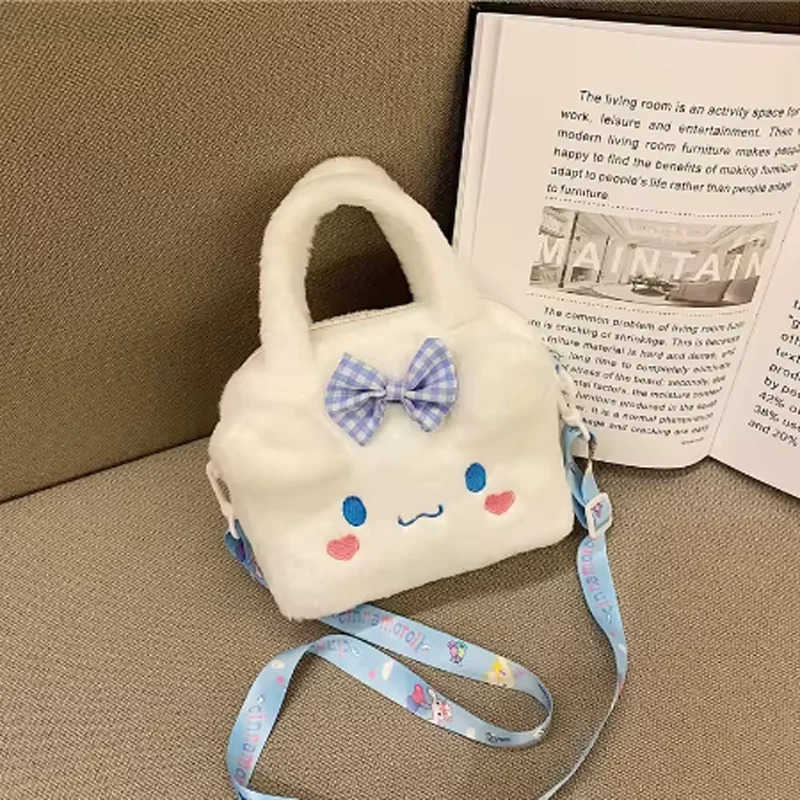 Sanrio Bag Kawaii Kuromi Cinnamoroll My Melody Cartoon Anime Plush Handbag Cosmetic Bag Travel Storage Bag Women Girl Gifts H251216
