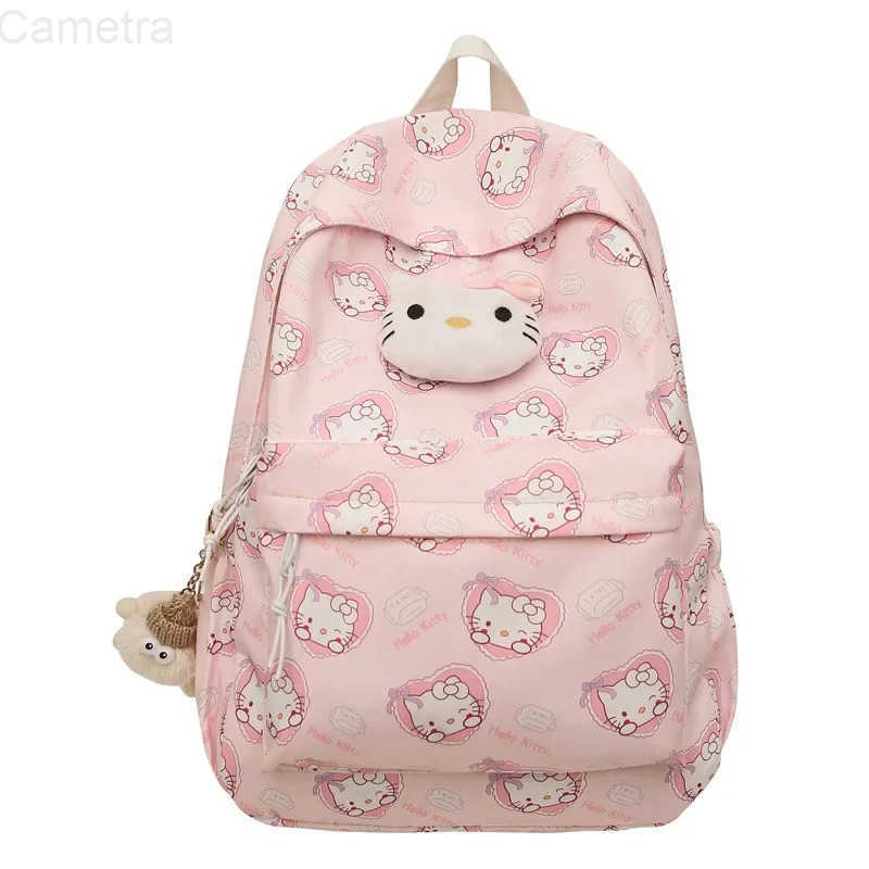 Sanrio Hello Kittys Backpack Sanrios New Cartoon Cute Leisure Large Capacity Student Bags for Woman Anime Figure Kawaii Cartoon H251216
