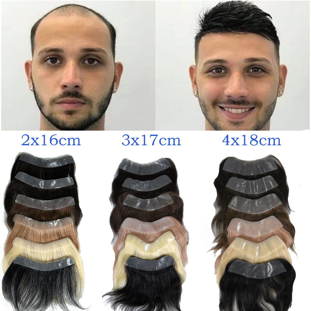 Men Toupee 100% Human Hair Piece V Loop Front Toupee for Men Thin Skin PU Men Wigs 6inch Remy Hair Replacement Natural Color 241115