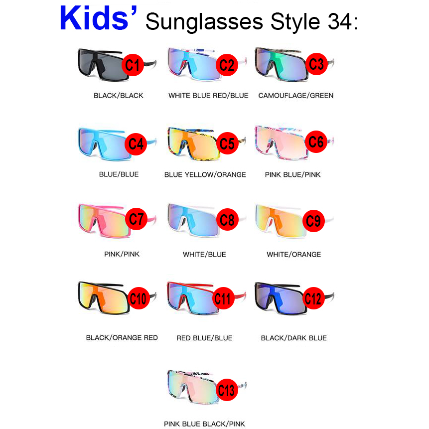 Kids Sunglasses Designer Sunglasses for Children Sun Shades for Boys Girls Sunglasses Luxury Eyewear UV Protection Bike & Beach Gear