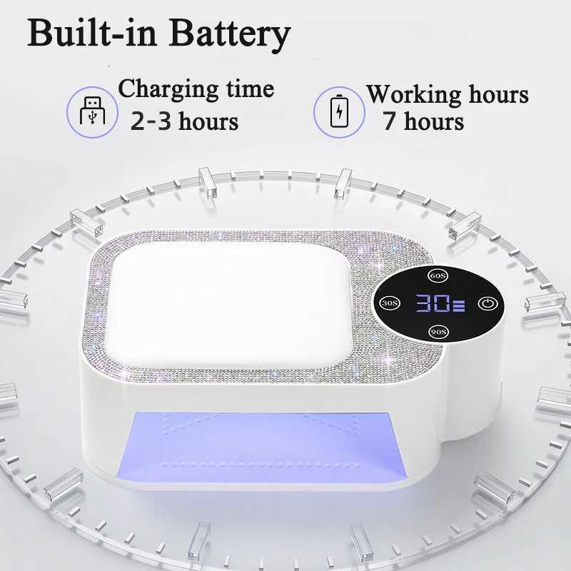Rechargeable Hand Pillow Nail Lamp Fast Drying LED Baking Lamp UV Lamp UV Nail Dryer LightingT251216