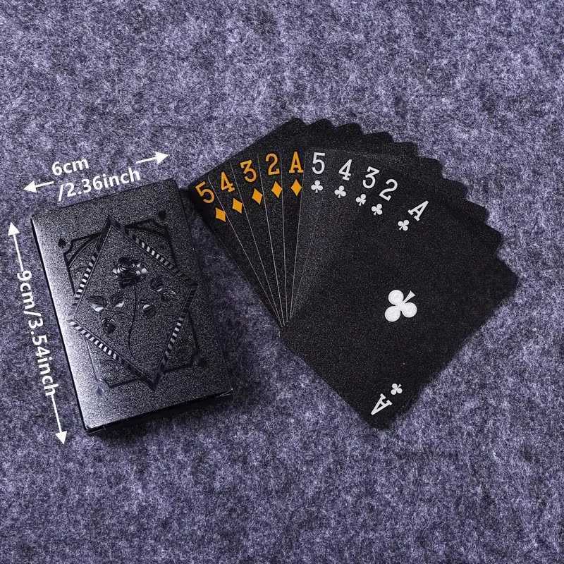 Color Black Gold silvery Playing Card Game Card Group Waterproof Suit Magic Dmagic Package Board Game Gift Collection C251216