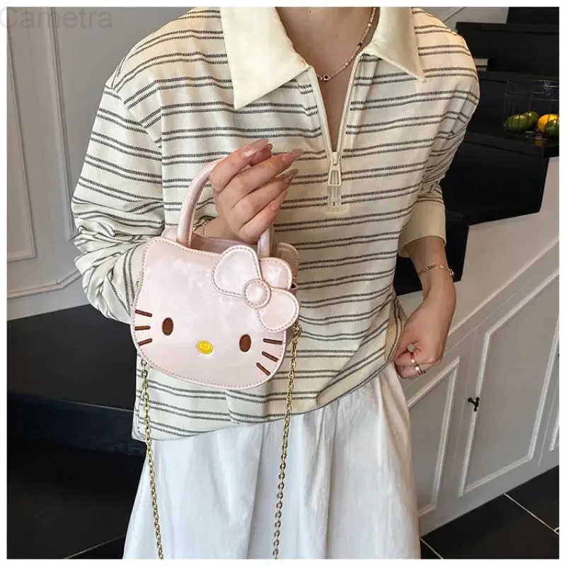 Sanrio Hellokittys Cartoon Crossbody Bag Girl Handbag New Summer Cute Portable One Shoulder Bags for Woman Bucket Bag H251216