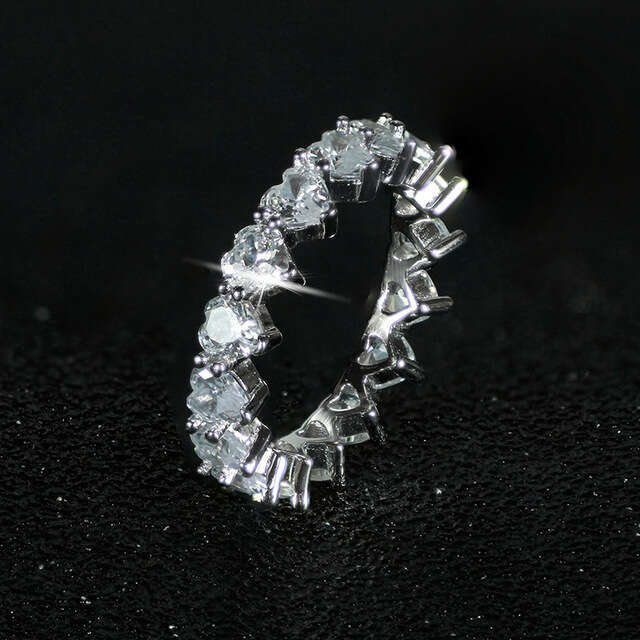 Choucong Top Selling Never Fade Sparkling Luxury Jewelry 925 Sterling Silver Princess Cut White Topaz CZ Diamond Promise Wedding Bridal Ring Gift
