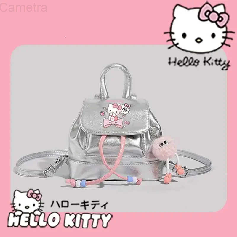 Sanrio Sanrios Child Backpack Hello Kittys Girls Heart Spring Summer Fashion Crossbody Bag Kawaii Cartoon Girl Gift Portable Student H251216