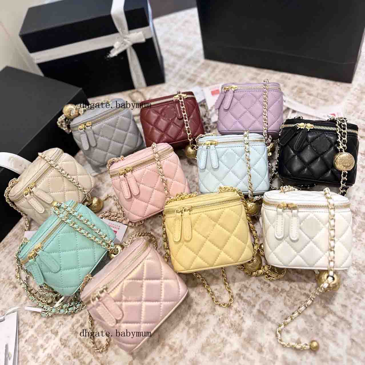 Black White Rhombus Plaid Shoulder Bags Mini Square Makeup Box Leather Cross Body Bags Wallet Key Lipstick Holder Storage Bag