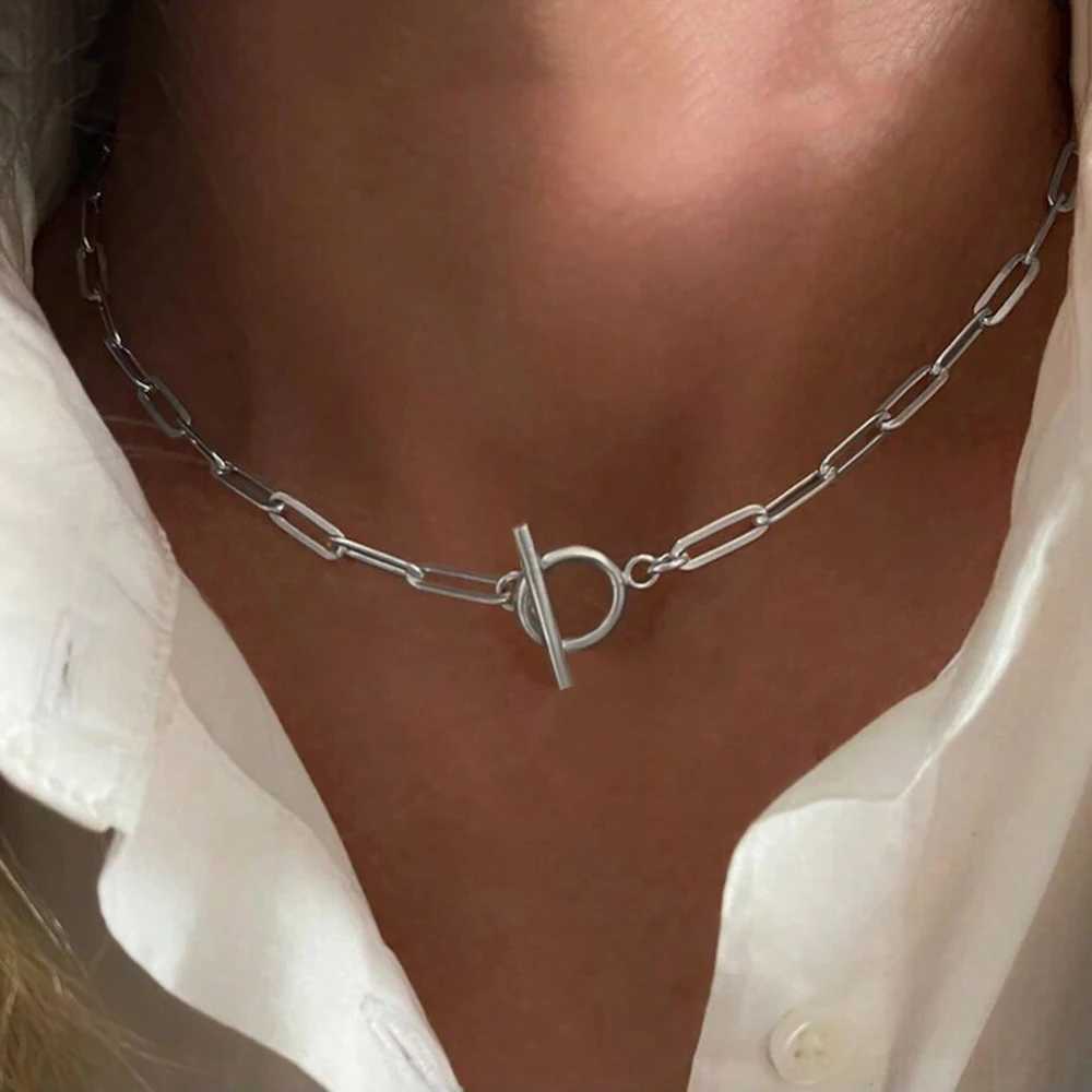 New Exquisite Commuter Neck Stainless Steel Necklace OT Cross Chain Necklace Luxury Neck Jewelry Personalized Gifts For Women M251216