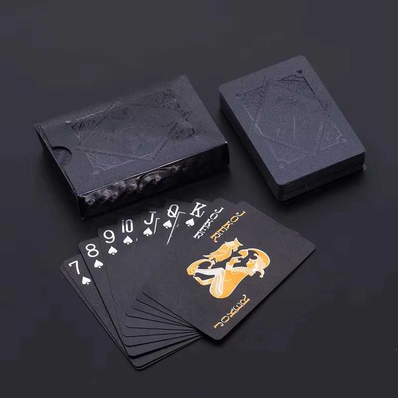 Color Black Gold silvery Playing Card Game Card Group Waterproof Suit Magic Dmagic Package Board Game Gift Collection C251216