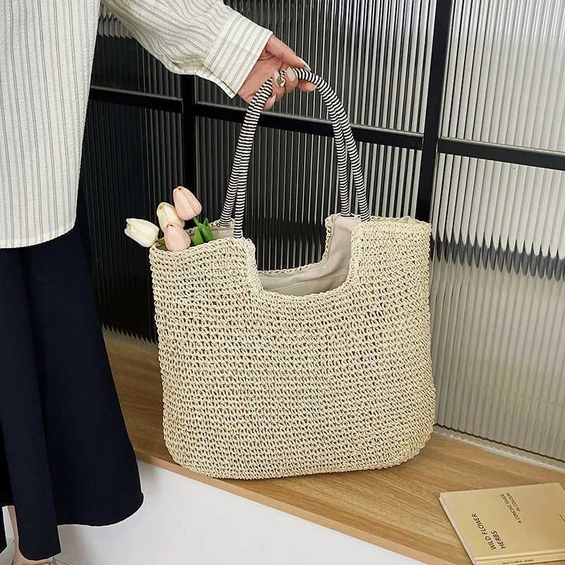 Hand-Woven Armpit Bag Summer Woven Tote Handbag Large Capacity Womens Shoulder Bag Paper Rope Ladies Beach Underarm Bag M251216