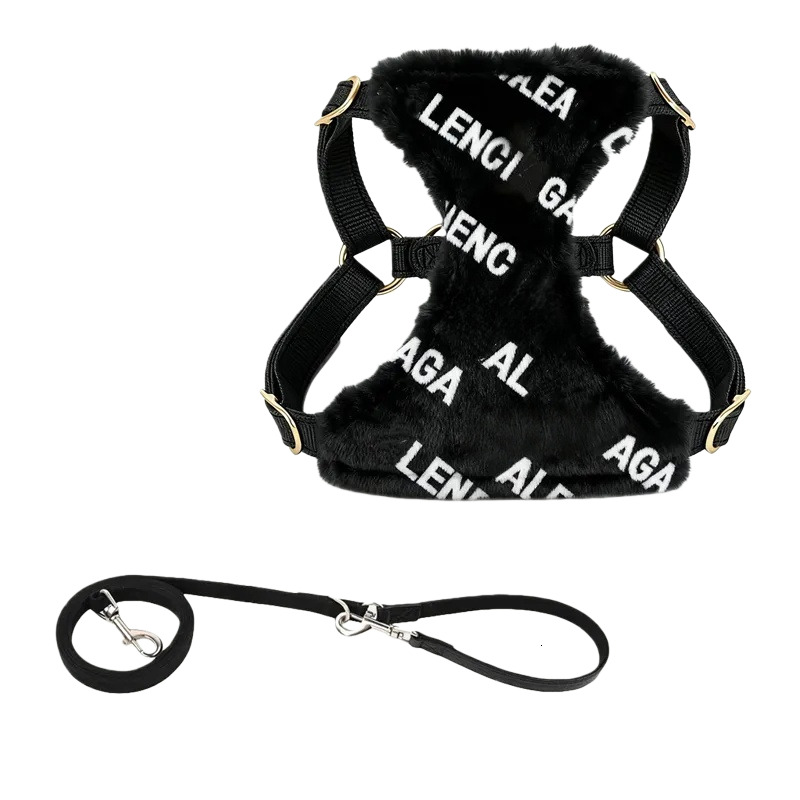 Designer and Multifunction Leash Set Classic Letters Print Soft Adjustable Pull No Choke Escape Proof Pet Harness Vest Luxury Dog Accessories c33