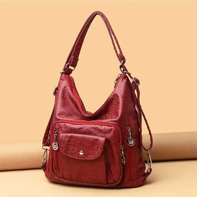 Vintage Female Shoulder Crossbody Bags Fashion PU Leather Large Capacity Hobo Bag For Women Casual Travel Handbag Purse Totes M251216