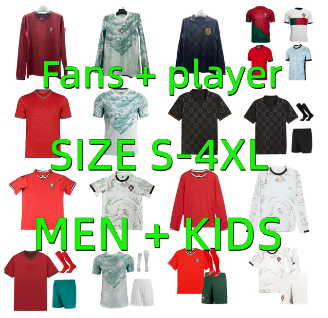 2026 2027 Portugieser soccer jerseys 25 26 27 MEN KIDS KITS Player versoin Portugal JOAO FELIX B.FERNANDES BERNARDO DIOGO J RONALDO R. LEAO long sleeve football shirts