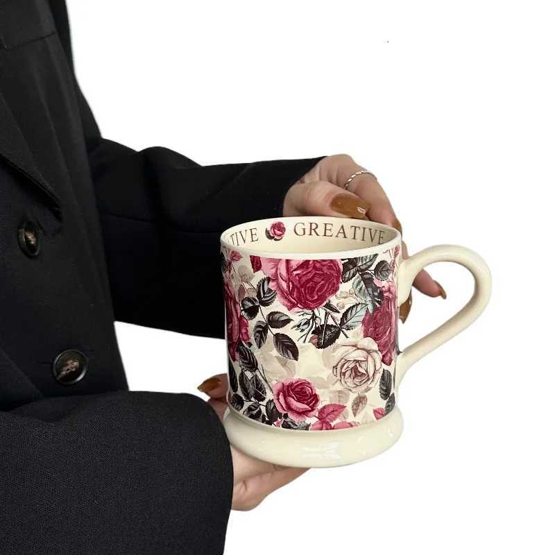 Retro g Girls design sense Household water cup Ceramic afternoon tea Delicate coffee Breakfast cup H251215