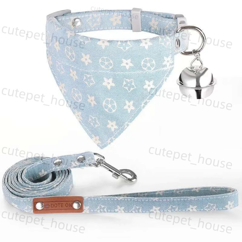 Pet collar Designer Cat Dog Leash Luxury triangular bandage Cotton polyester blend Pets travel equipment set Z3