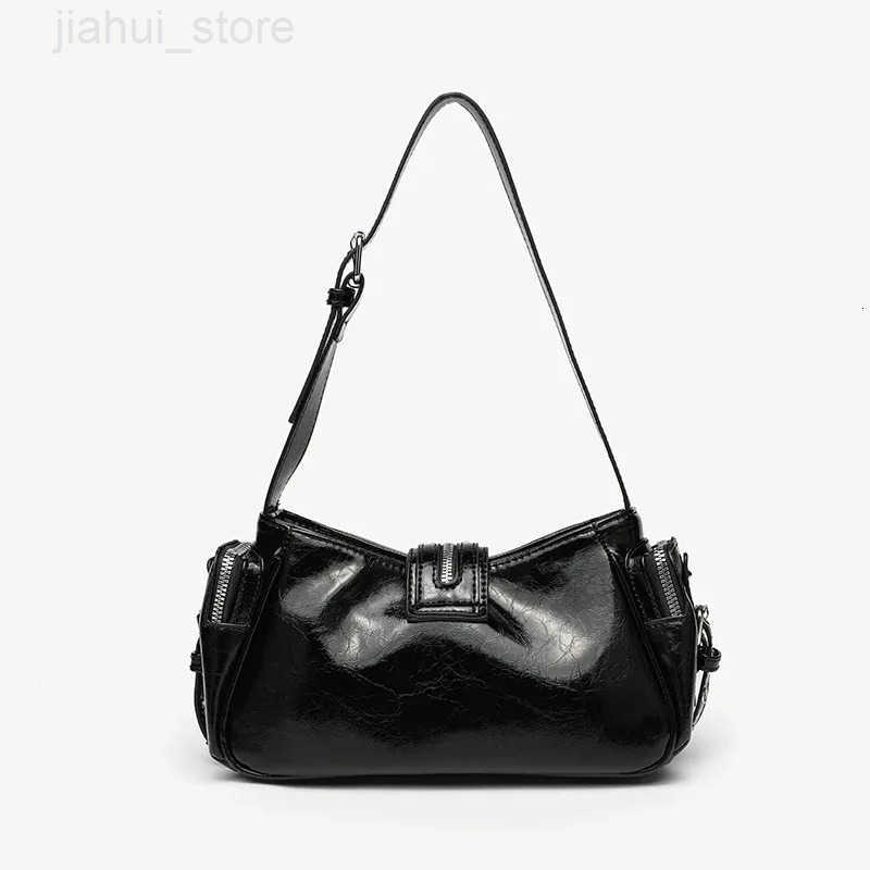 NEW Bags Women Leopard Print PU Leather Shoulder Handbags Vintage Oil Wax Small Underarm Purses H 1100368158