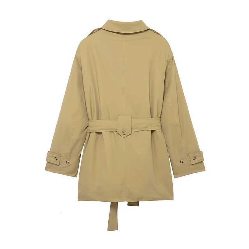 Willshela Women Fashion With Belt Khaki Hidden Breasted Trench Jacket Vintage Lapel Neck Long Sleeves Female Chic Lady OutfitsT251216