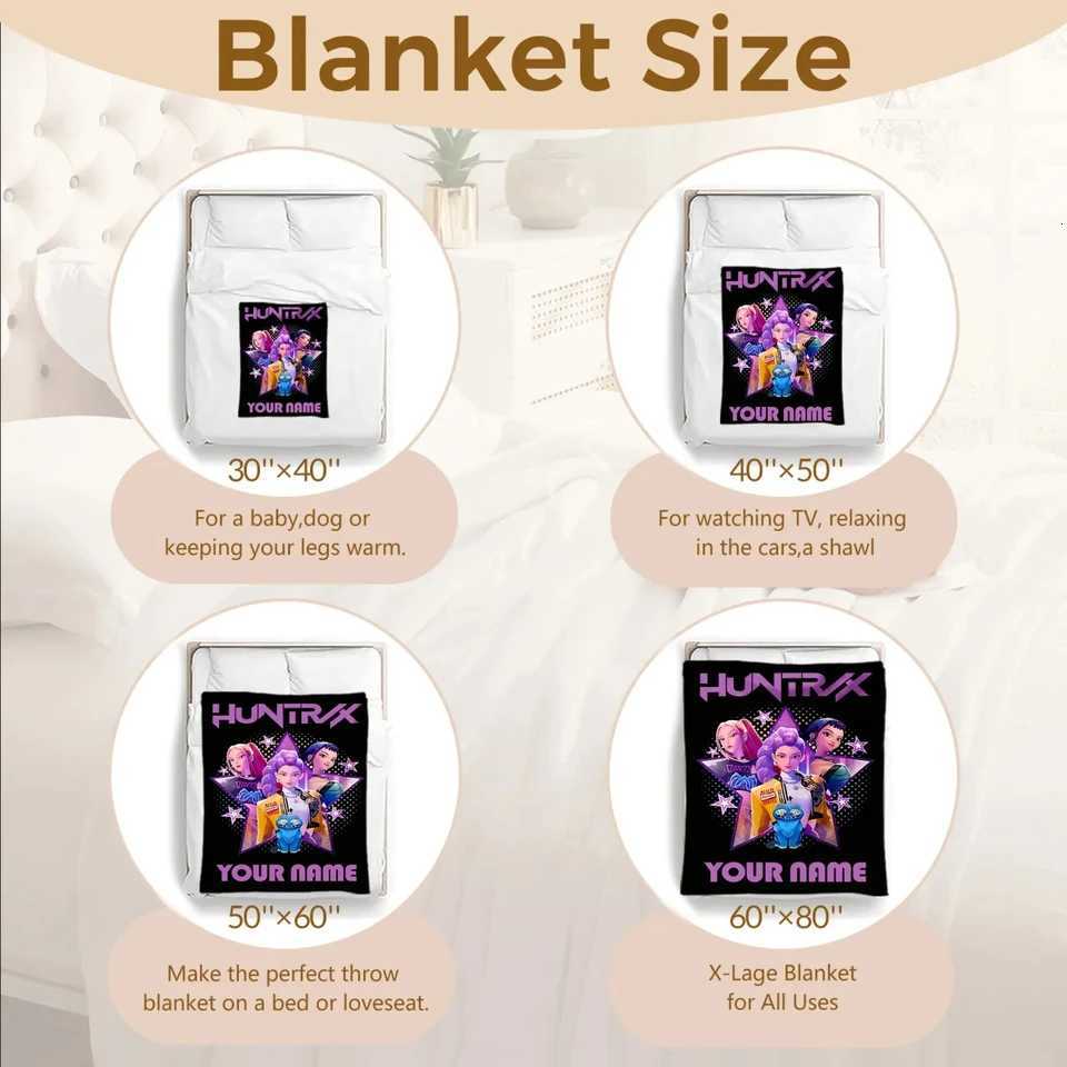 1PC Custom Name Blanket Girls Boys Plush Throw Blanket Novelty Warm Blanket All Season Gift Customized Print New Year Gifts H251216 - view 6