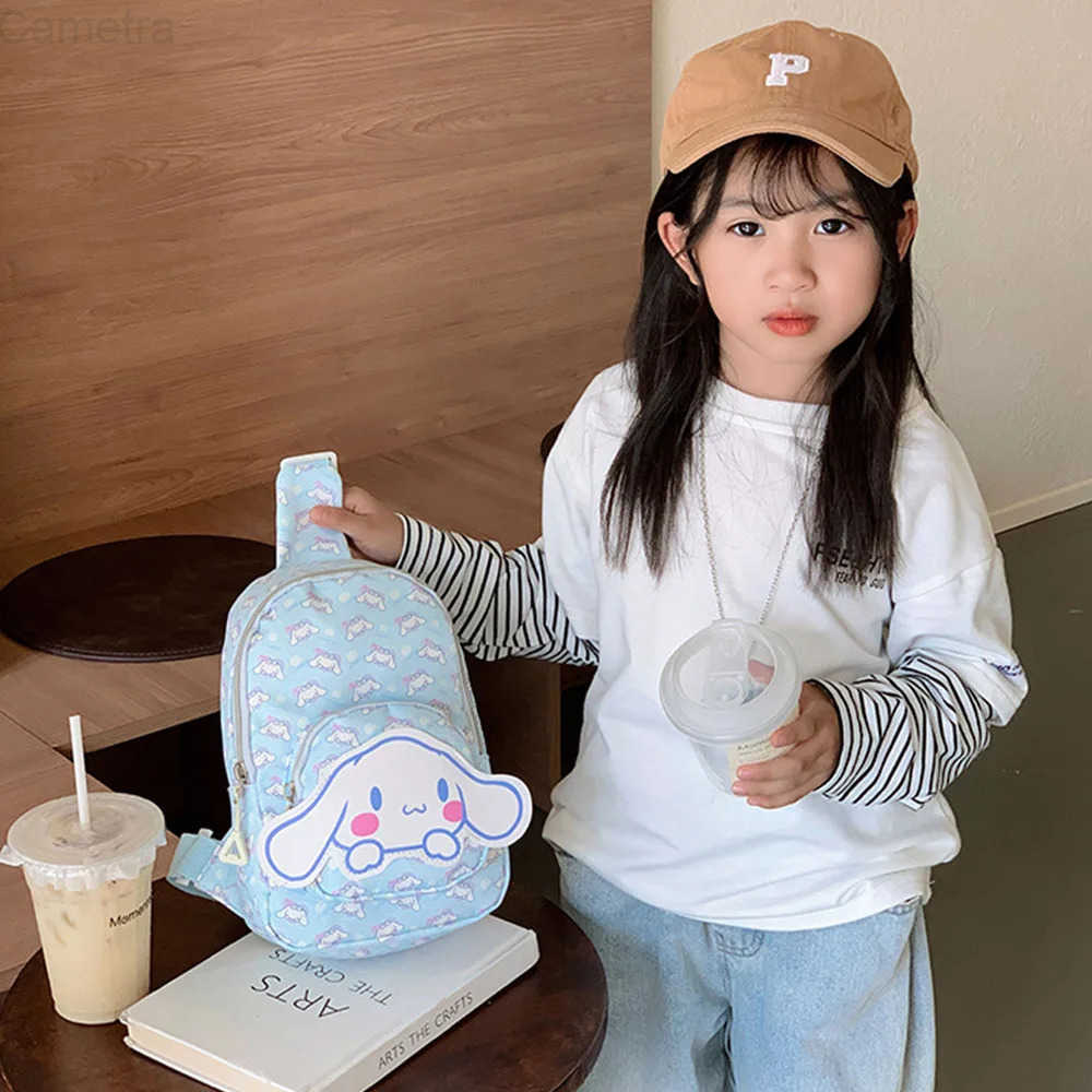 Sanrio Kawaii Cinnamoroll Chest Bag Anime Shoulder Bags Portable Satchel Childrens Handbags Backpacks Christmas Gifts For Boys Girls H251216