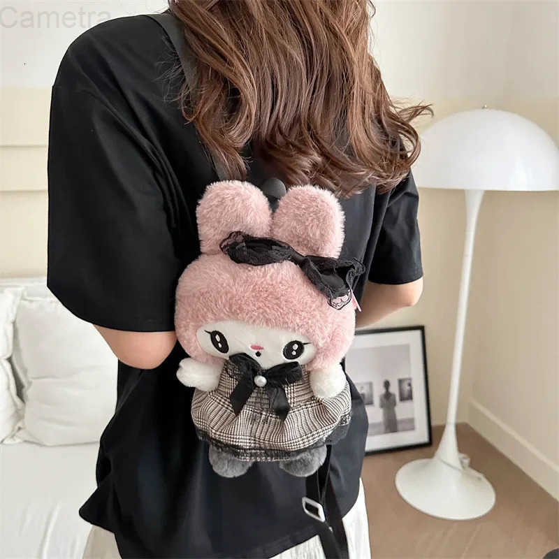 Sanrio New Cartoon Kuromi Plush Backpack Girly Heart Doll Cute My Melody Plush Doll Childrens Birthday Gift Christmas Gift H251216