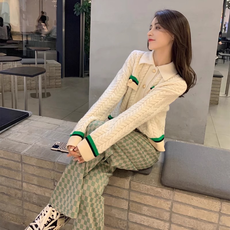 Autumn Chic Style Suit Set Womens Trendy Casual Wide Leg Pants Two Piece Outfit Elegant Slim Fit Fashion Loungewear 250726