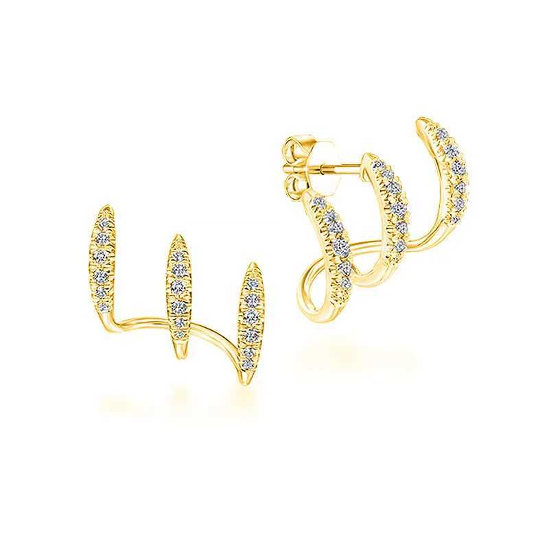 Exquisite Silver Color Claws Stud Earrings with Crystal AAA CZ Stone Modern Design Fashion Versatile Accessories Women Jewelry G251216