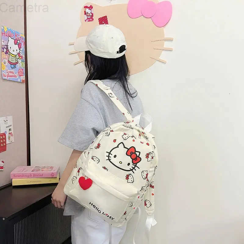 Sanrio Cute cartoon character Hello Kitty genuine backpack Cute original design book bag Exquisite large capacity backpack Holiday gift H251216