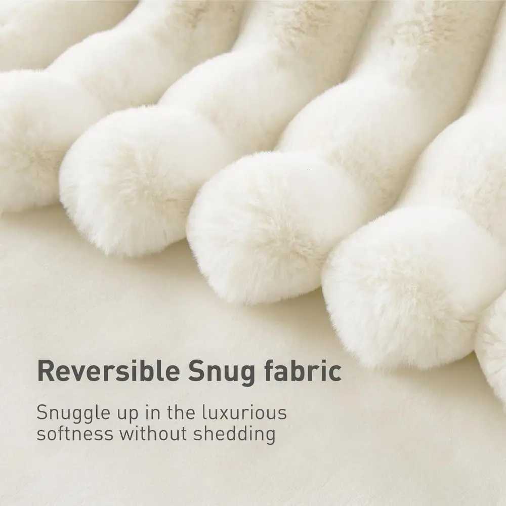 New Cotton Warm Blanket Spandex Solid Color Throw Blanket Skin-Friendly Double Sided Plush Striped Blankets Home Office H251216 - view 4