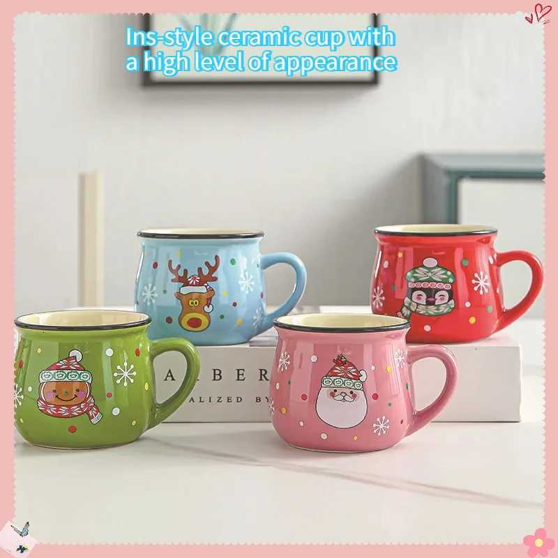 Ceramic Cup Christmas Cartoon Cute High Appearance Ll Coffee Cup Dessert Breakfast Milk Cup Children Christmas Gifts H251215