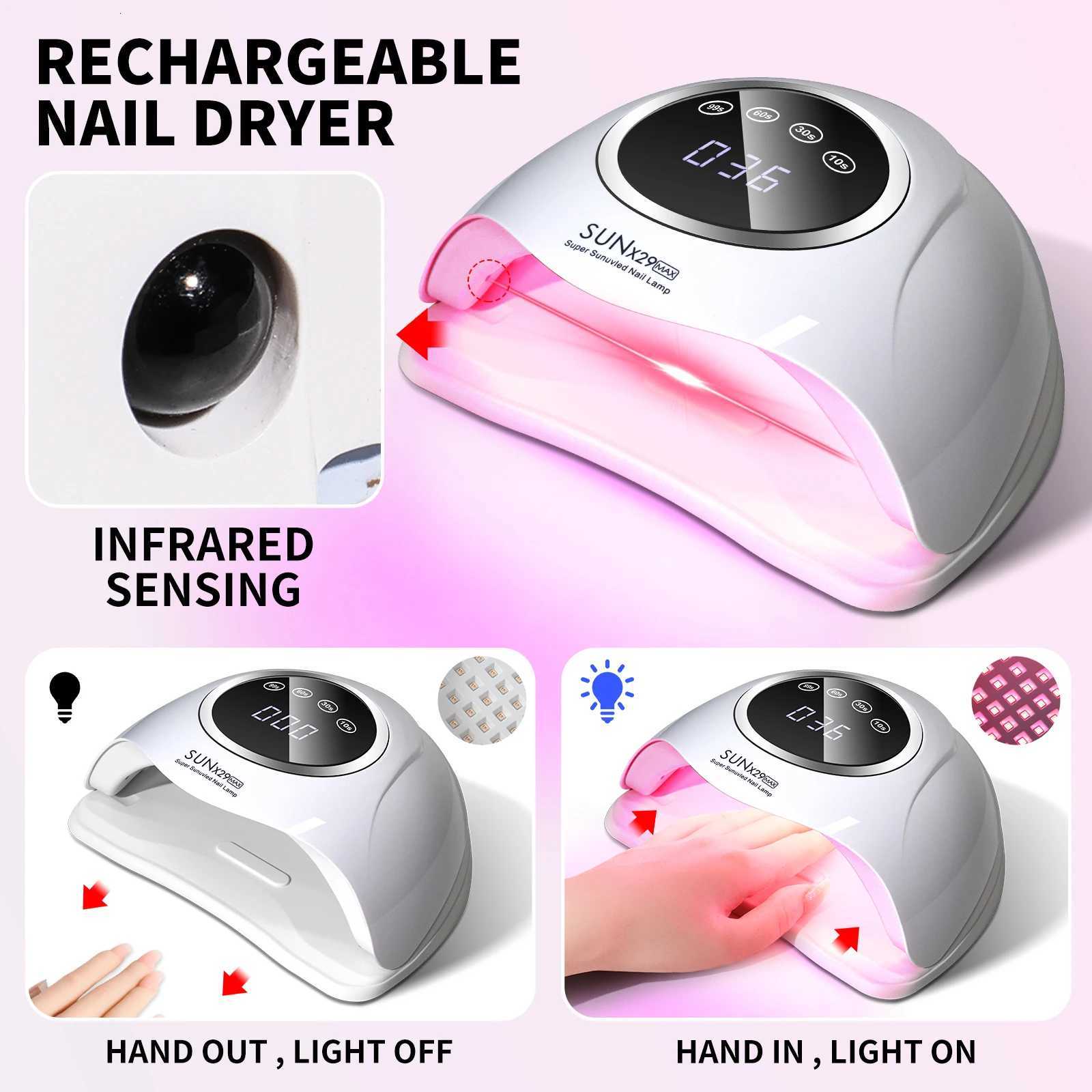 UV LED Nail Dryer 90PCS UV Lamp Beads Nail Lamp with Timer Automatic Sensor For All Gel Polish Professional Nail EquipmentT251216