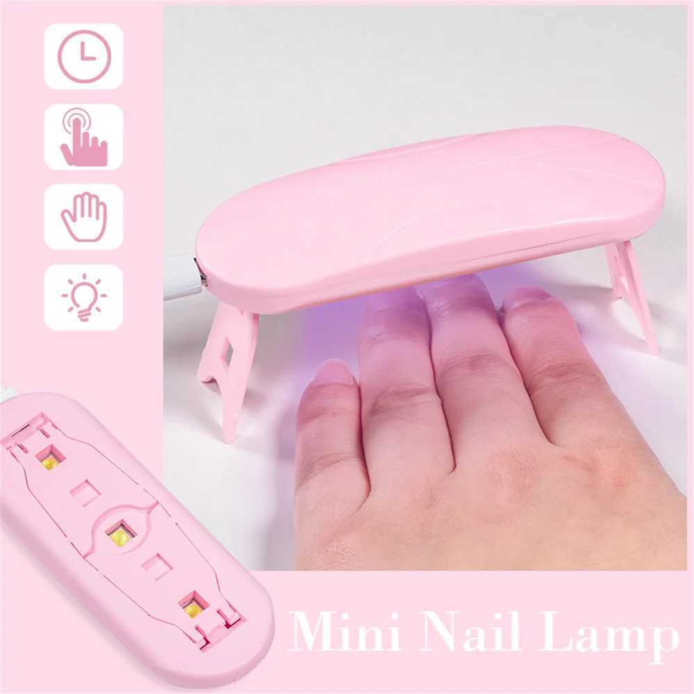 LULAA Mini 6W Nail Dryer LED UV Lamp USB Gel Varnish Curing Machine Nail Art Equipment 3 LEDS Beads Manicuring Nail ToolT251216