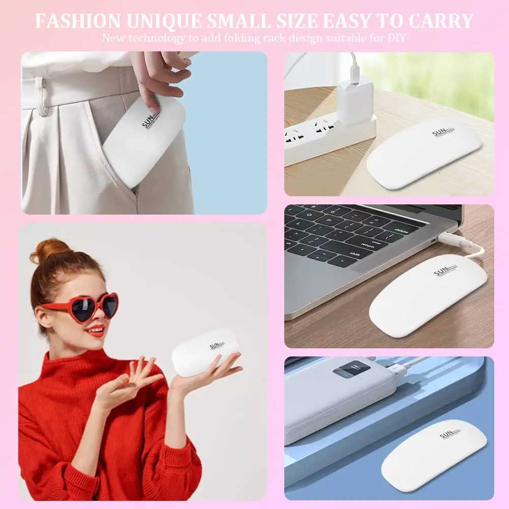 LULAA Mini UV LED Nail Lamp Professional LED Gel Nail Dryer with USB Curing Lamp Nail Art Tool Accessory for Home DIY UseT251216