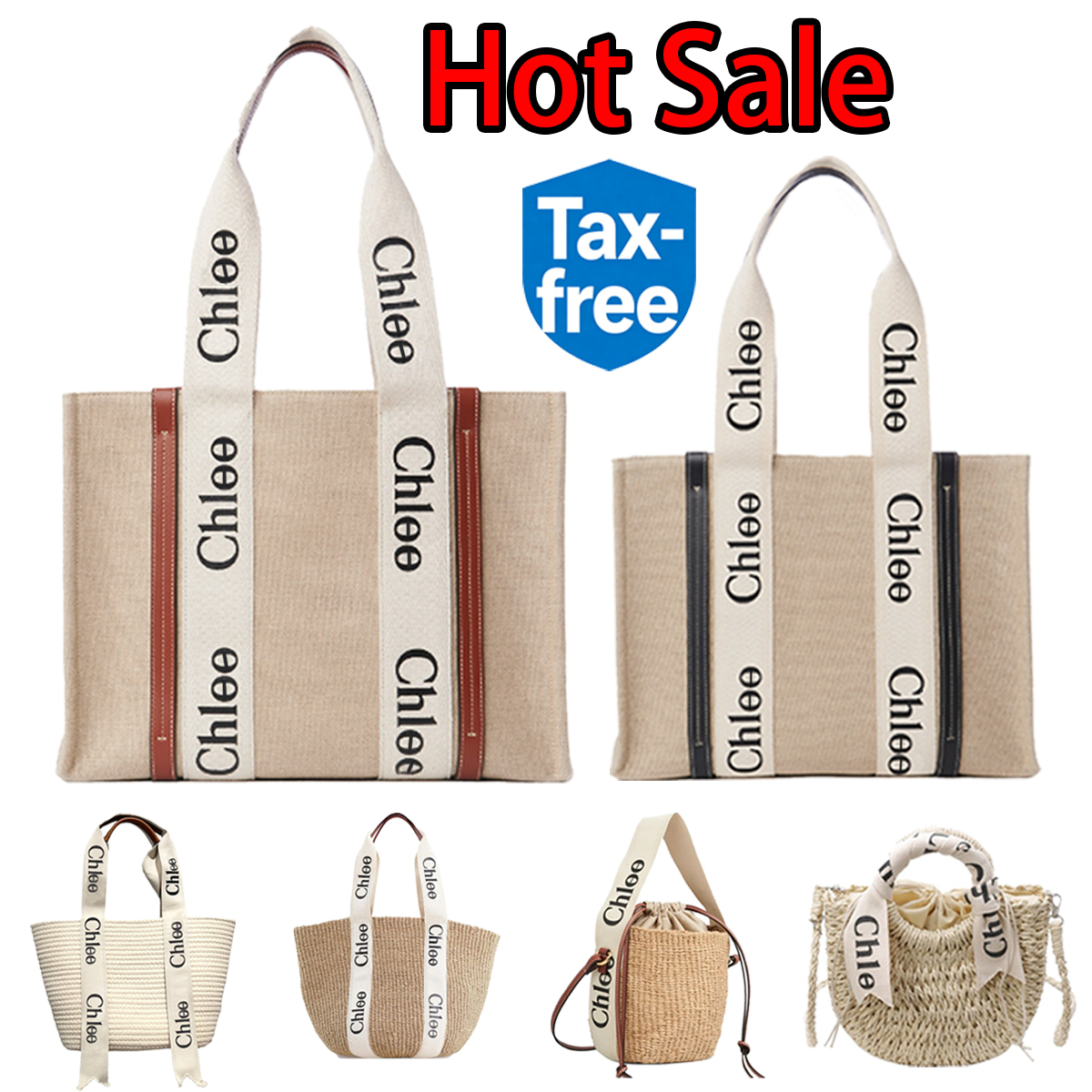 Designer Bag Linen Canvas Shoulder Bag Tote Bag Luxury Women's handbag Beige Woody printed Bag Handwoven straw bag Large capacity Underarm Bag Shopping Bag