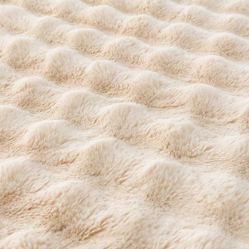 Bubble Faux Rabbit Fur Thicken Warm Throw Blanket Autumn Winter Office Nap Sofa Blanket Solid Color Soft Fluffy Plush Blankets H251216 - view 4