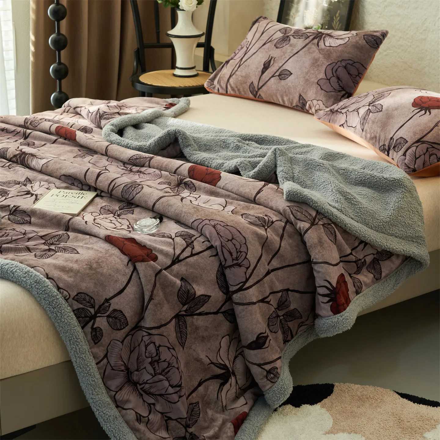 Thickened Blanket Sofa Blanket Nap Blanket Retro Style Autumn and Winter Dormitory Blanket Simple Fashion Warm Blanket H251216 - view 5