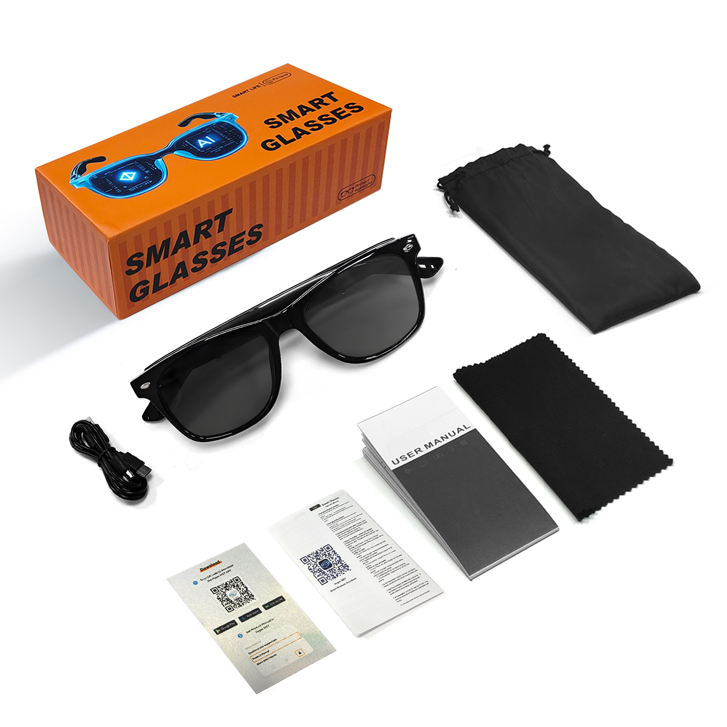 New AI Smart Translation Bluetooth Sunglasses Real-time Translation in Over 100 Languages Music Streaming & Call-enabled Smart Glasses