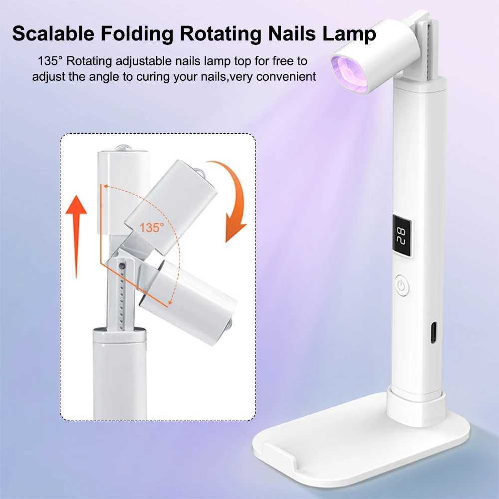 UV Lamp for Nail 2 in 1 Nail Lamp Portable Nail Dryer Stand Hold Handheld UV LED Nail Lamp for Home Salon Mini Nail Drying LightT251216
