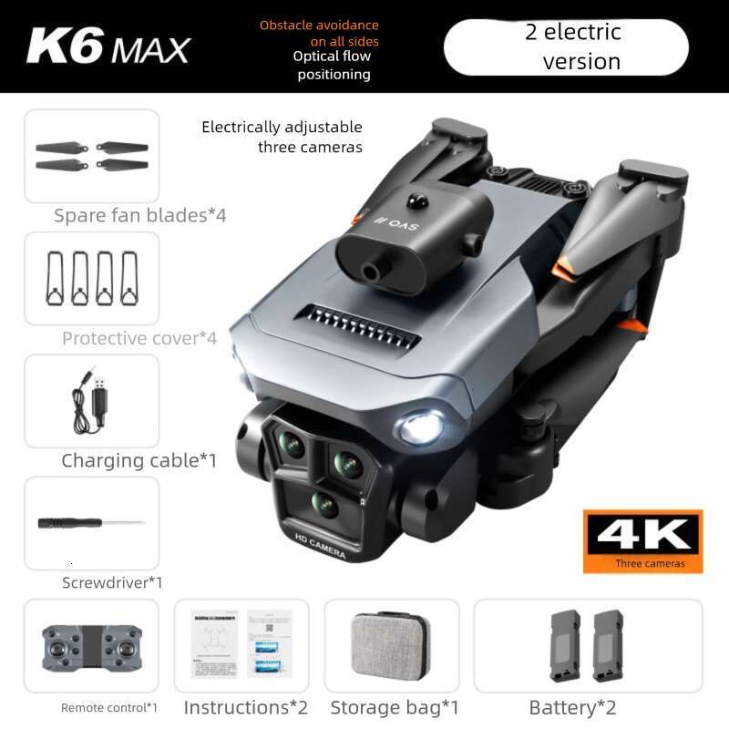 Famous Brand K MAX Triple Camera Aerial Drone Four Sided Obstacle Avoidance Remote Control Aircraft Optical Flow Positioning Quadcopter Cross Border
