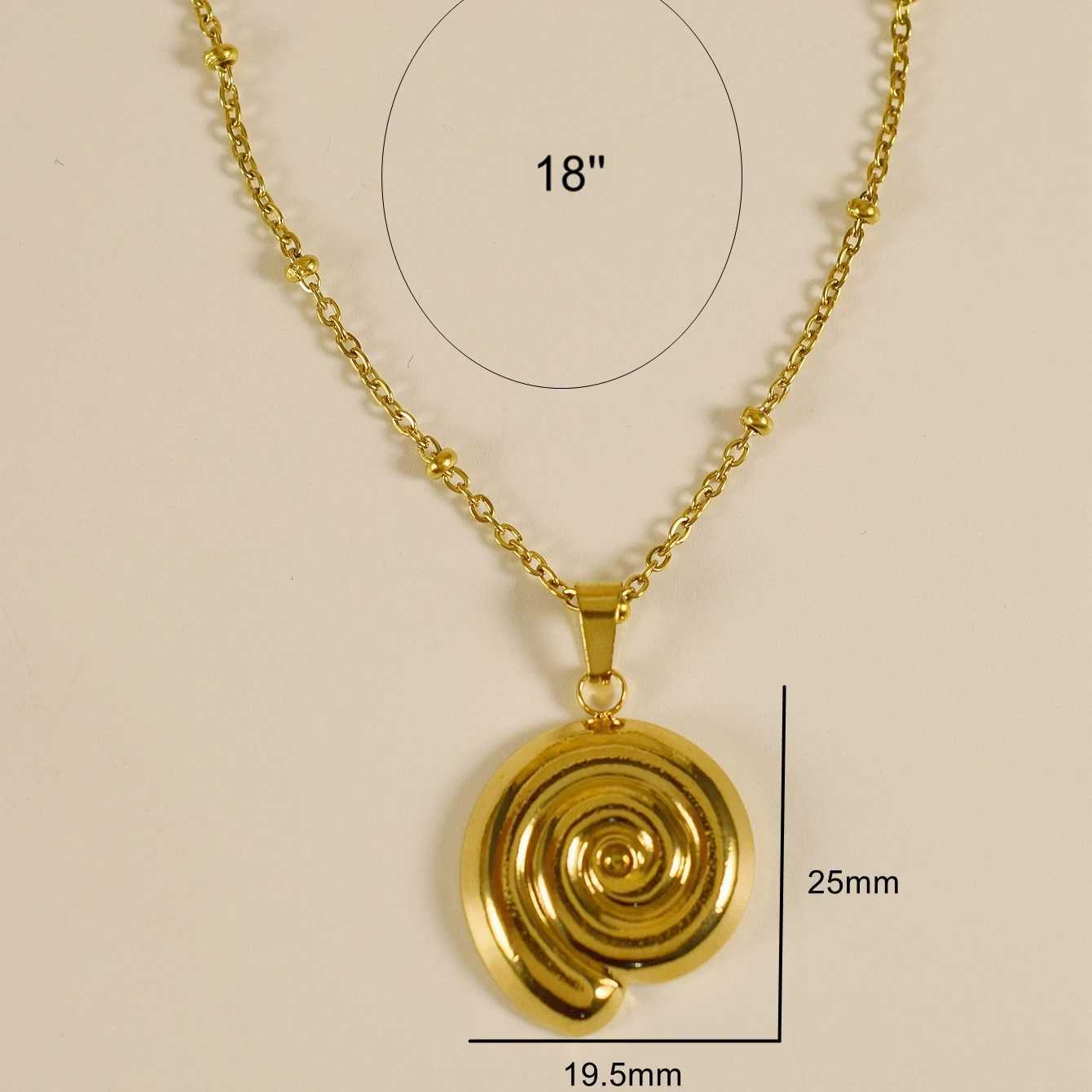 Hot Sale Stainless Steel Conch Necklace Gold Plated Titanium Steel Conch Shell Clavicle Chain M251216