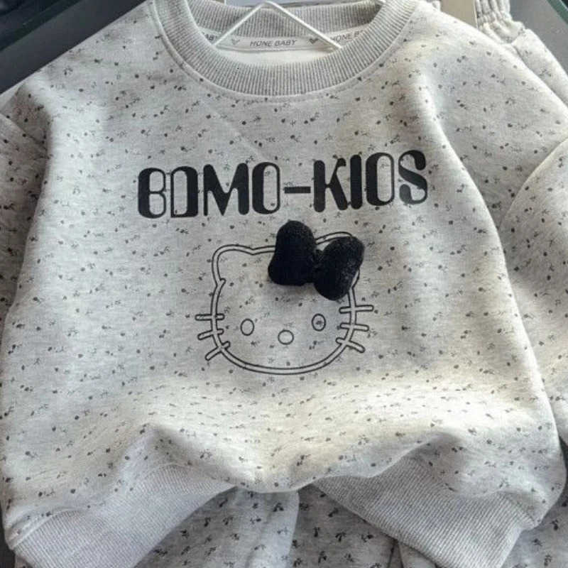 Sanrio Baby Girls Clothes Set Autumn Kid Fashion Cartoon Sweatshirts Pullover Top Pants 2pcs Suit Children Girls Tracksuits Outfits H251216