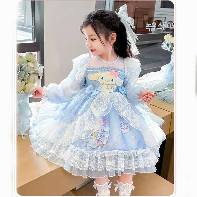 Sanrio Sanriou Girl Clothes Long Sleepes Girl Dresses Baby Girl One-Piece Dress Childrens Dresses My Melody Cinnamoroll Birthday Gift H251216