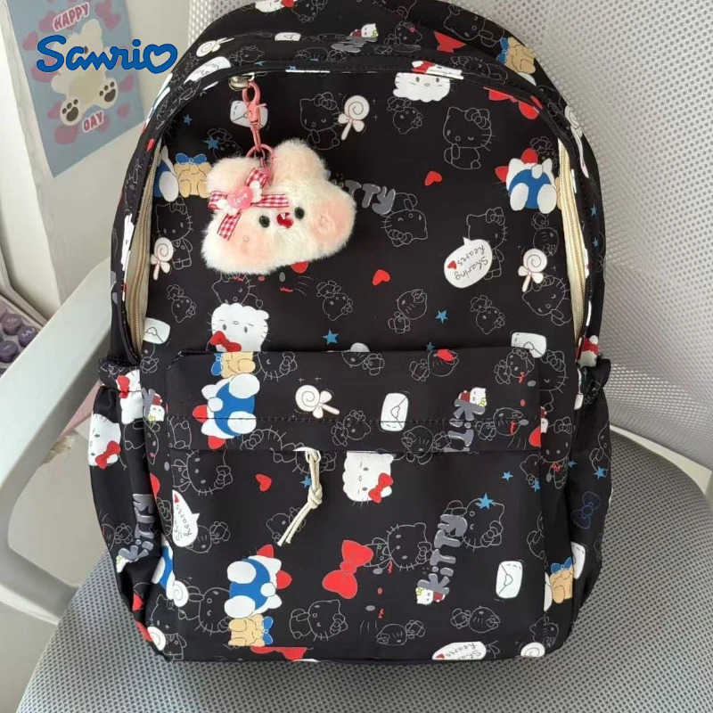 Sanrio Fashion High Quality Lightweight Large Capacity Backpack Student Cartoon Hello Kitty Versatile Backpack H251216