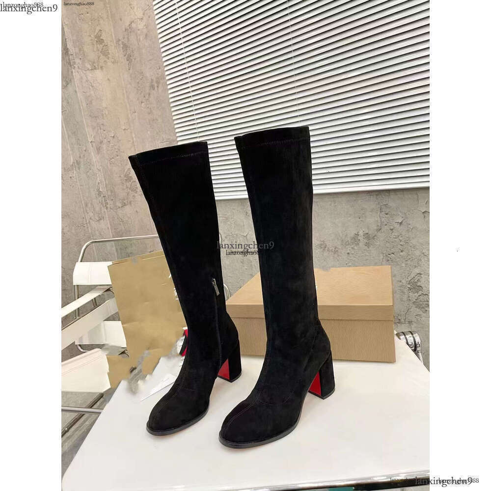 Top Designer red bd bottom boots Luxury Over the Knee Heels Boots Women's Classic Fashion Casual Luxury Heels Suede Brown Black Rivet heels designer boots 10