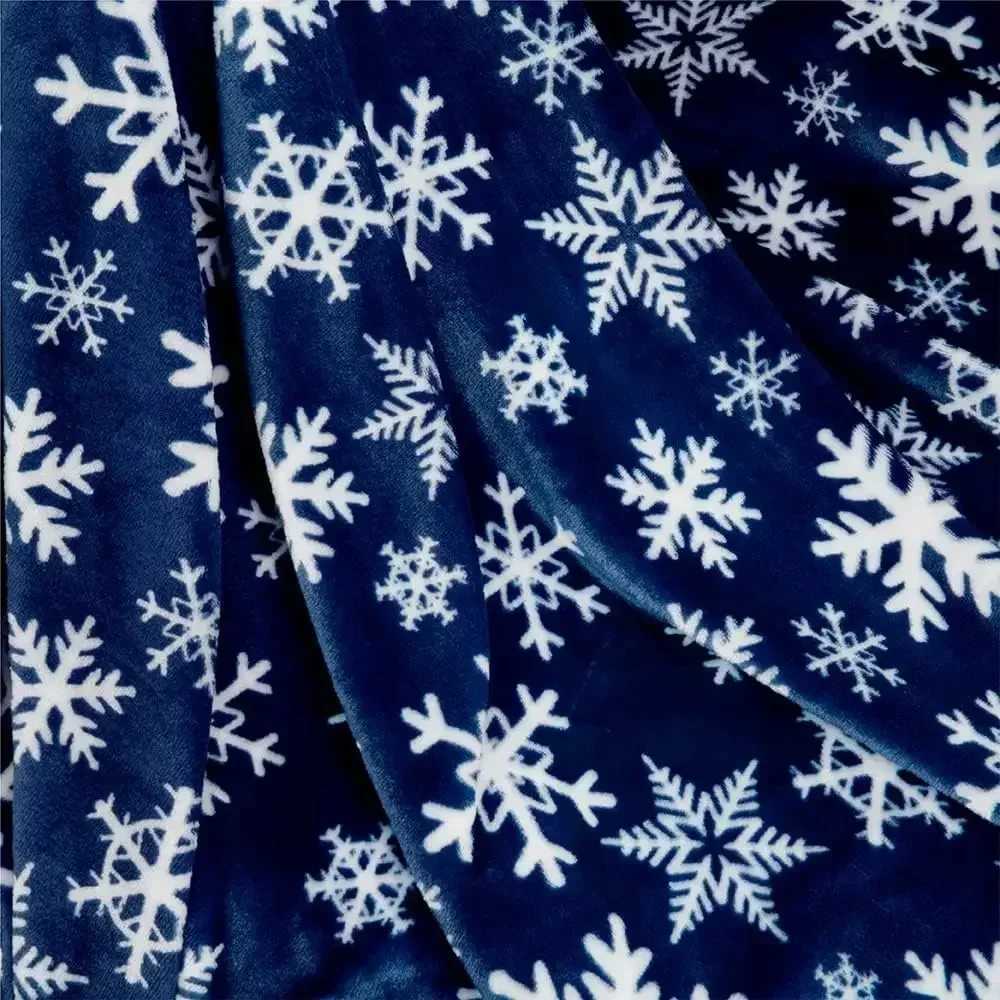 Christmas Throw BlanketFlannel Snowflake Gingerbread 2024 Xmas Fleece BlanketWinter Warm Soft Plush Blanket For Couch Sofa Bed H251216 - view 7